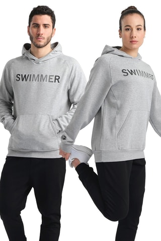 Sweater met Capuchon - Gemêleerd Grijs en Zwart