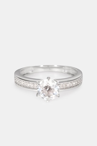 Bague Cendrillon - Or blanc, diamants et topaze