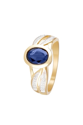 Bague Asuncion  Or jaune, saphir et diamants