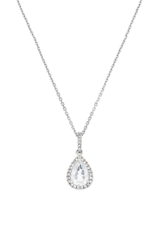 Pendentif Forlia - Or blanc, diamants et topaze