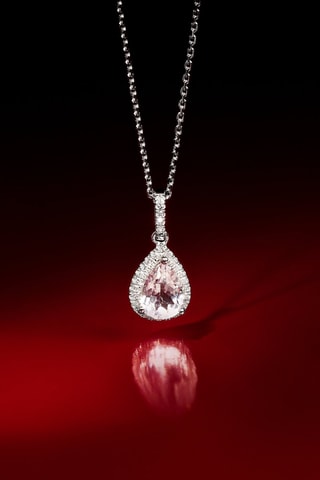 Pendentif Forlia - Or blanc, diamants et topaze