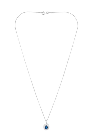 Pendentif Palawa Or blanc, diamants et saphir