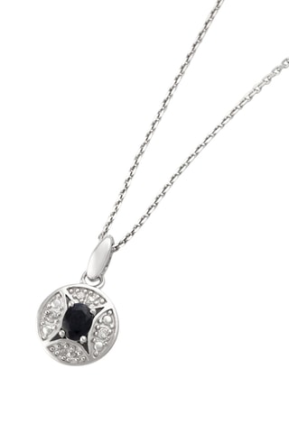 Pendentif Douce nuit - Or blanc, diamants et saphir
