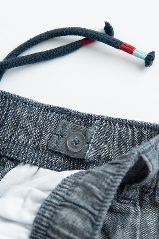 Pantalon en lin - Bleu marine