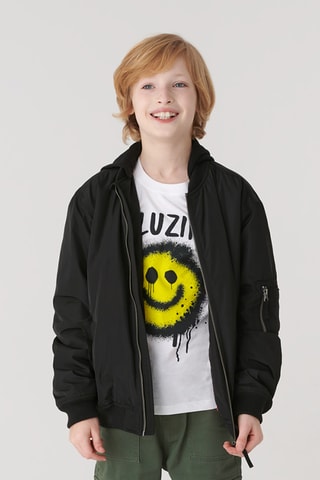 Bomber à capuche - Noir