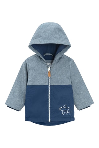 Veste à capuche - Bleu cobalt et gris chiné