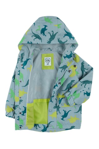 Parka à capuche - Gris clair et vert clair