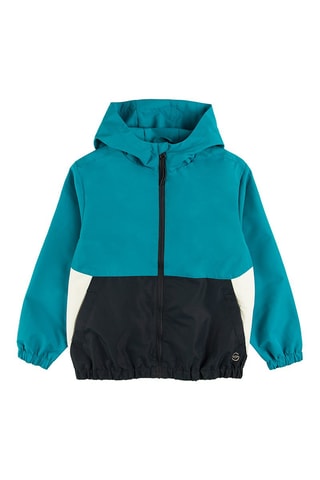 Veste à capuche - Turquoise et noir