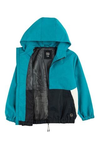 Veste à capuche - Turquoise et noir