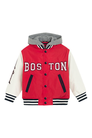Veste à capuche - Rouge et blanc