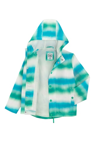 Imperméable à capuche tie and dye - Blanc et bleu roi