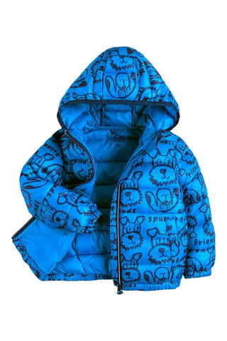 Doudoune à capuche - Bleu cobalt