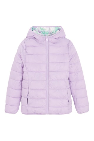 Doudoune réversible à capuche - Violet et blanc