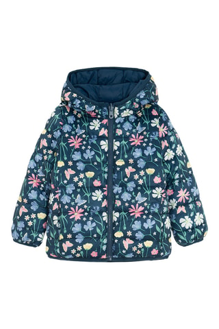 Doudoune réversible à capuche - Bleu marine