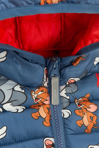 Doudoune à capuche Tom et Jerry - Indigo