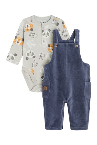 Body et salopette Gris et bleu marine