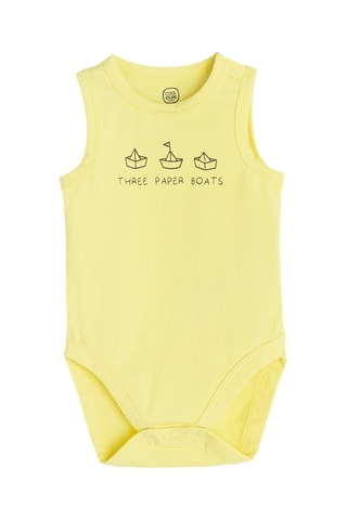 3 bodys - Jaune, ciel et blanc