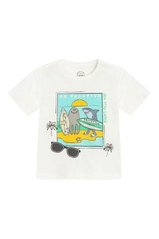 T-shirt - Blanc et vert d’eau