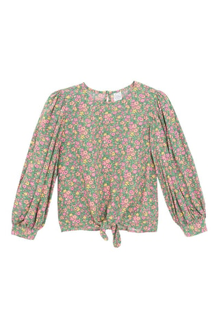 Blouse nouée - Vert d'eau