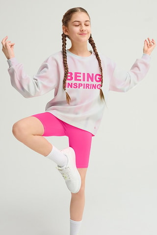 Sweat tie and dye et cycliste - Blanc et fuchsia