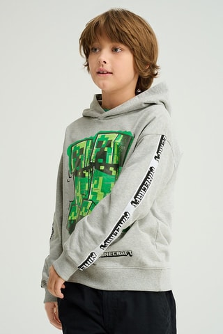 Sweat à capuche Minecraft - Gris