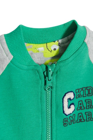 Sweat réversible - Turquoise et gris chiné