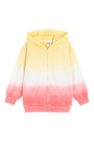 Sweat à capuche tie and dye - Jaune et corail