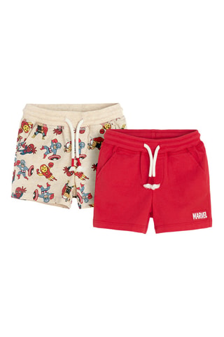 2 shorts Avengers Marvel - Rouge et beige
