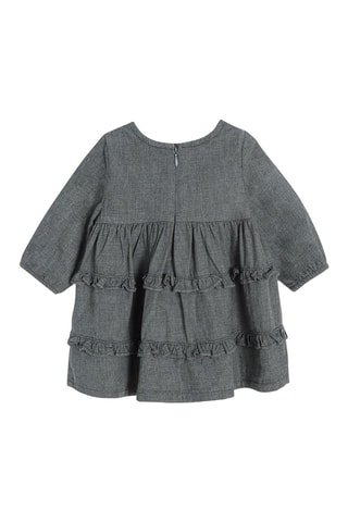 Robe volantée et collant Gris