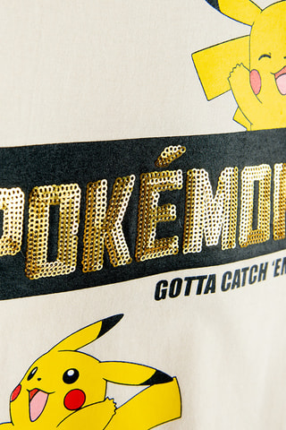 T-shirt Pikachu Pokémon - Écru