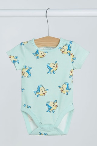 3 bodys Ariel La Petite Sirène Disney - Blanc et turquoise