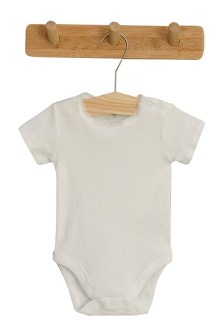 2 bodys en coton biologique Rose et blanc