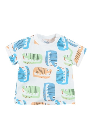 2 t-shirts blanc et bleu électrique