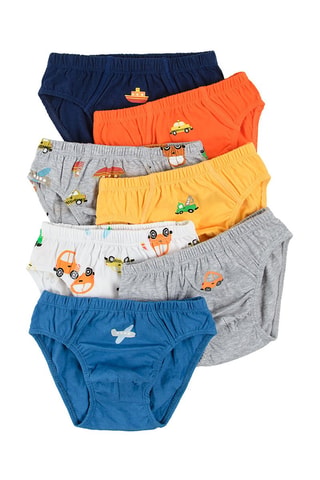 7 slips Bleu cobalt, jaune et bleu marine