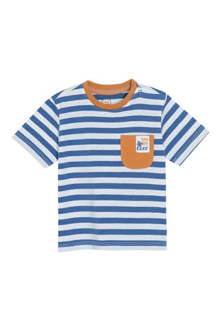 T-shirt Blanc et bleu cobalt