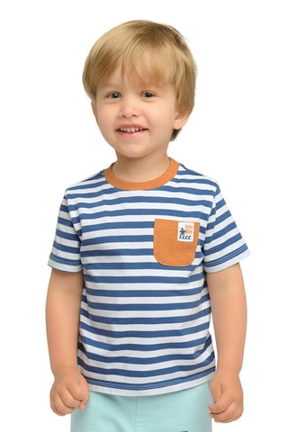 T-shirt Blanc et bleu cobalt