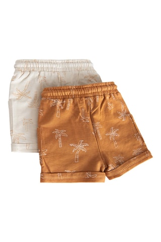 2 shorts Blanc et camel