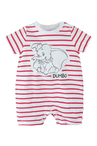 2 combinaisons Dumbo Disney Blanc et gris clair chiné