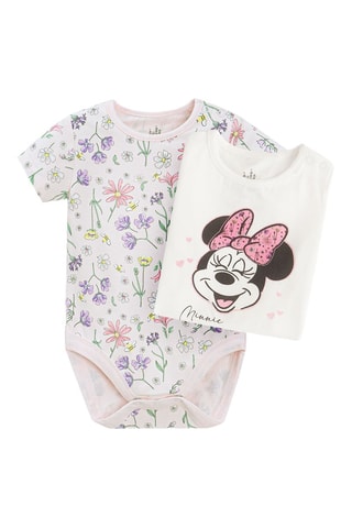 2 bodys Minnie Disney - Blanc et rose poudré