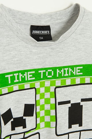Pyjama Minecraft - Gris clair chiné et vert