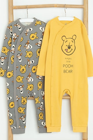 2 grenouillères Winnie l’Ourson Disney - Jaune et gris foncé