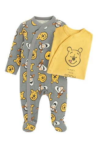 2 grenouillères Winnie l’Ourson Disney - Jaune et gris foncé
