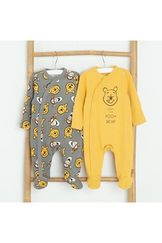 2 grenouillères Winnie l’Ourson Disney - Jaune et gris foncé
