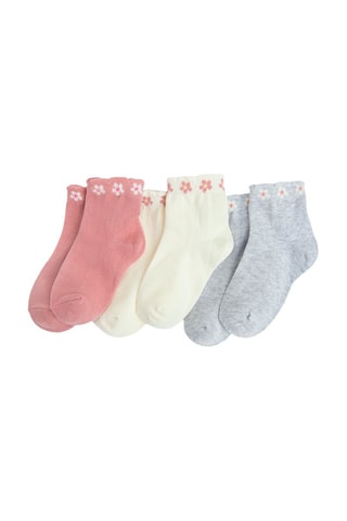 3 paires de chaussettes - Rose et blanc