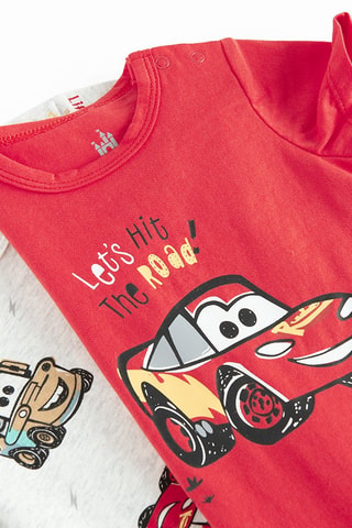 2 combinaisons Flash McQueen et Martin Cars Disney Pixar - Rouge et blanc