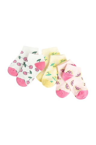3 paires de chaussettes - Blanc et jaune