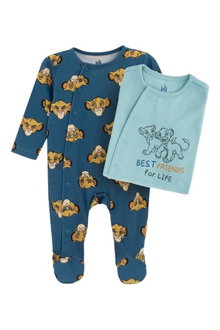 2 grenouillères Simba Le Roi Lion Disney - Bleu