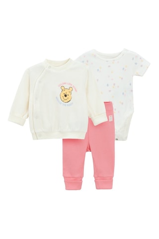 Ensemble 3 pièces Winnie l'Ourson Disney - Ecru et rose