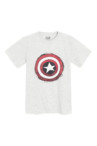 Pyjama Captain America Avengers Marvel - Ecru chiné et bleu marine