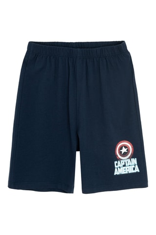 Pyjama Captain America Avengers Marvel - Ecru chiné et bleu marine